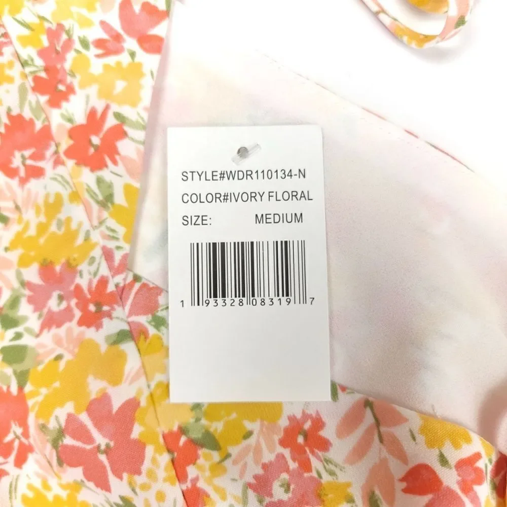 NWT Socialite Boho Floral Flutter Sleeve Cutout Fit and Flare Mini Dress Medium